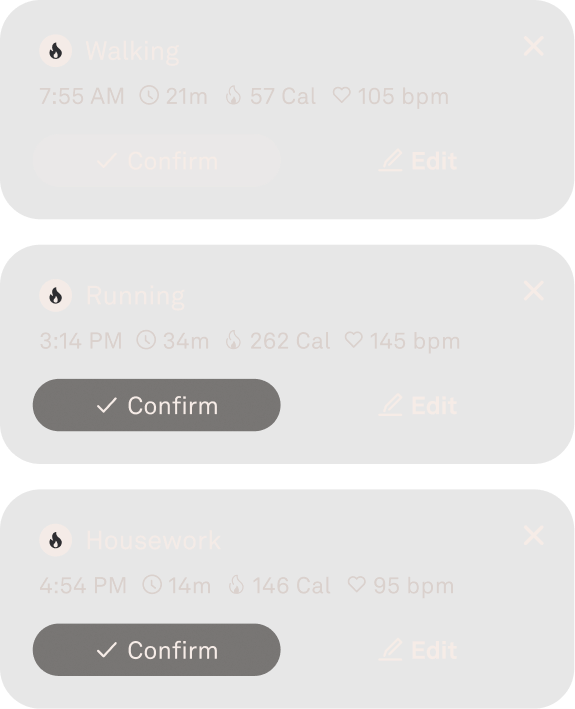 Activity detection UI