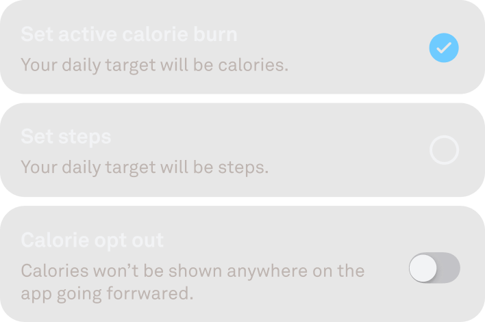 Activity goals UI